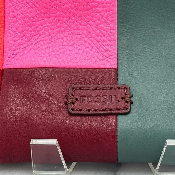 Fossil Multi‎ Leather Square Patch Clutch Crossbody Handbag - Picture 10 of 15